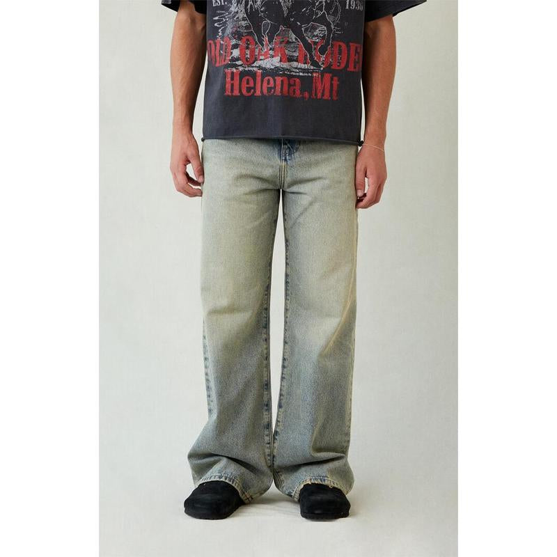 Pacsun Men'S Blake Extreme Baggy Jeans Light Blue Tinted